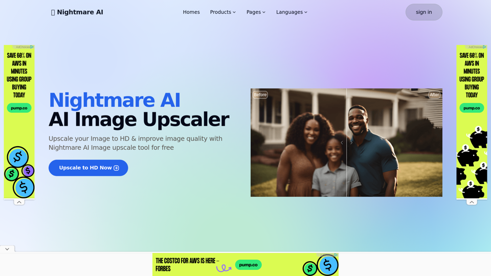 Nightmare AI - Free Image Upscaler, upscale Image to HD online