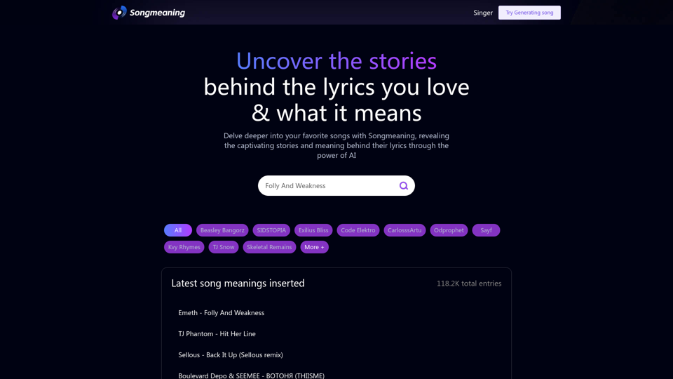 Songmeaning - Uncover the stories behind the lyrics you love