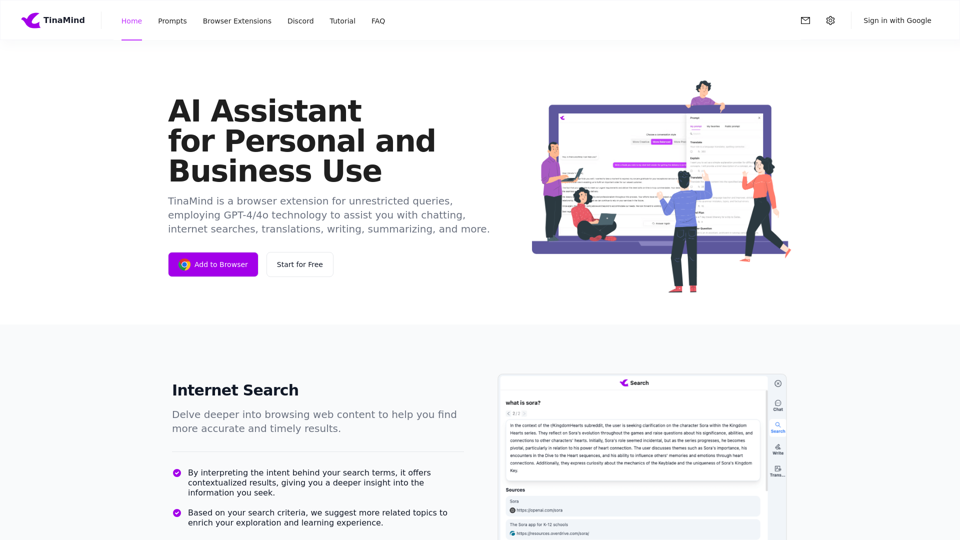 TinaMind - The AI-powered Browser Extension Assistant