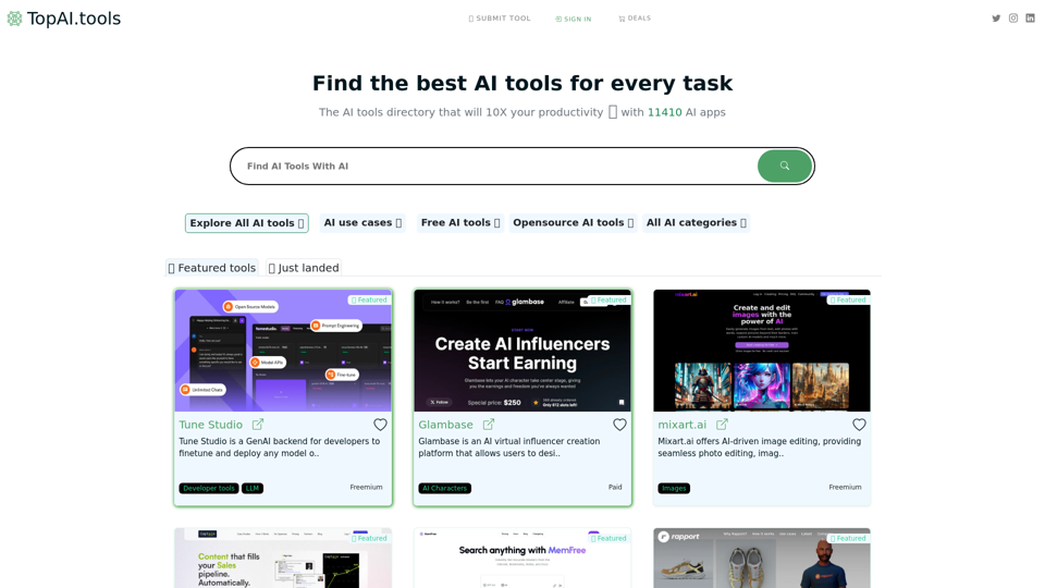 Best AI tools and Software for every task - TopAI.tools