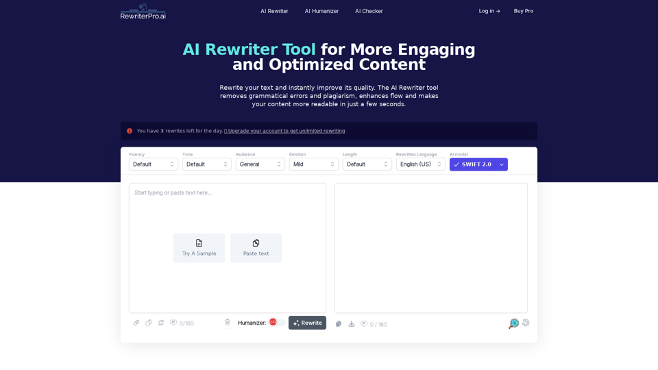 AI Rewriter - Instantly Transform Your Writing! RewriterPro