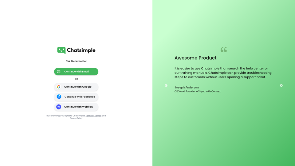 Chatsimple's agent Builder Platform