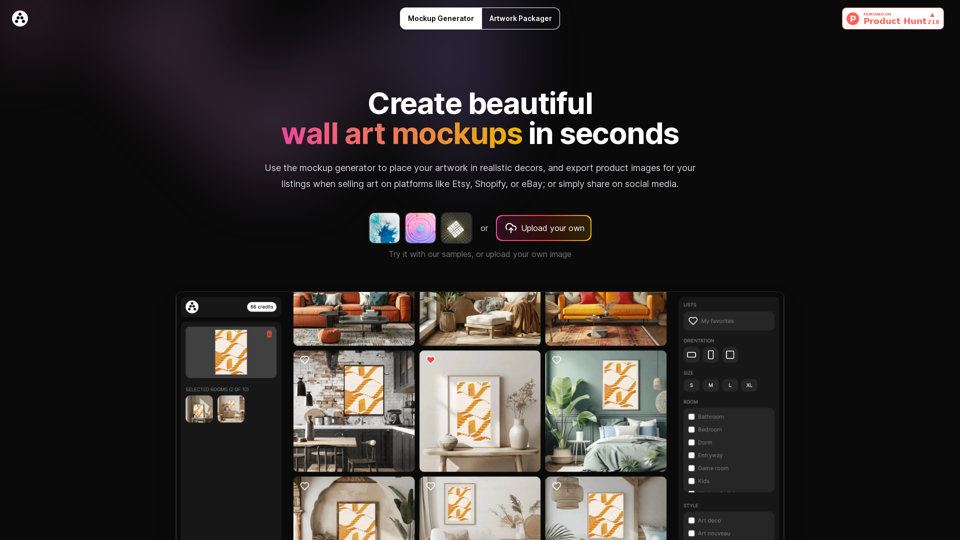 Artadum - Create amazing mockups for your art and photography