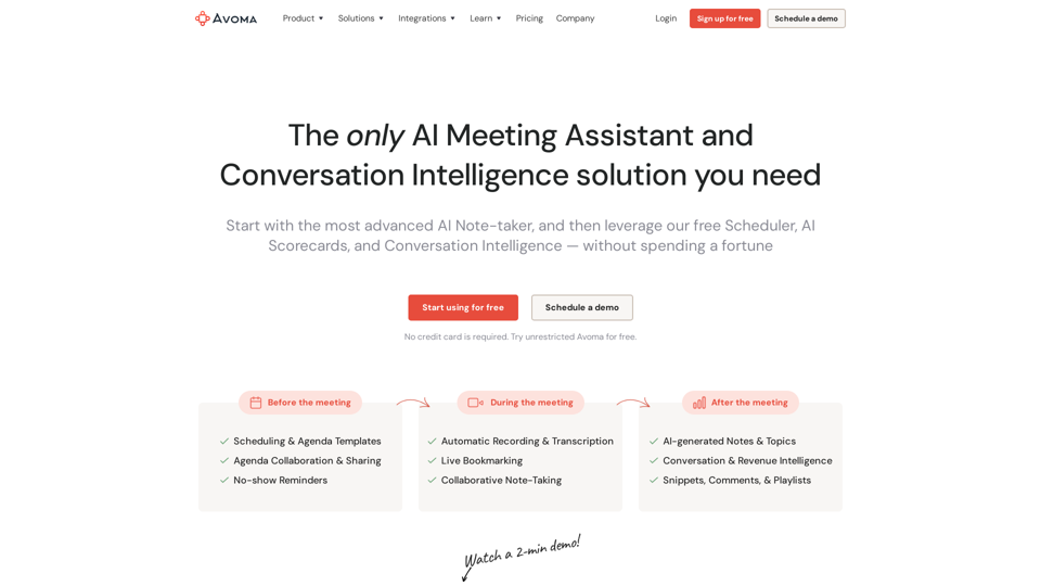 Avoma - AI Meeting Assistant with Conversation Intelligence