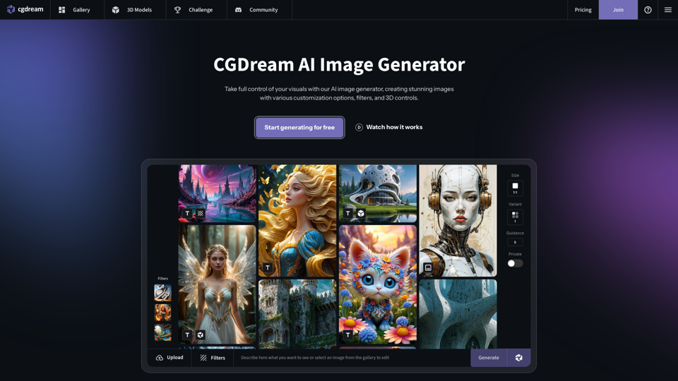 CGDream | AI image generator to visualize your ideas