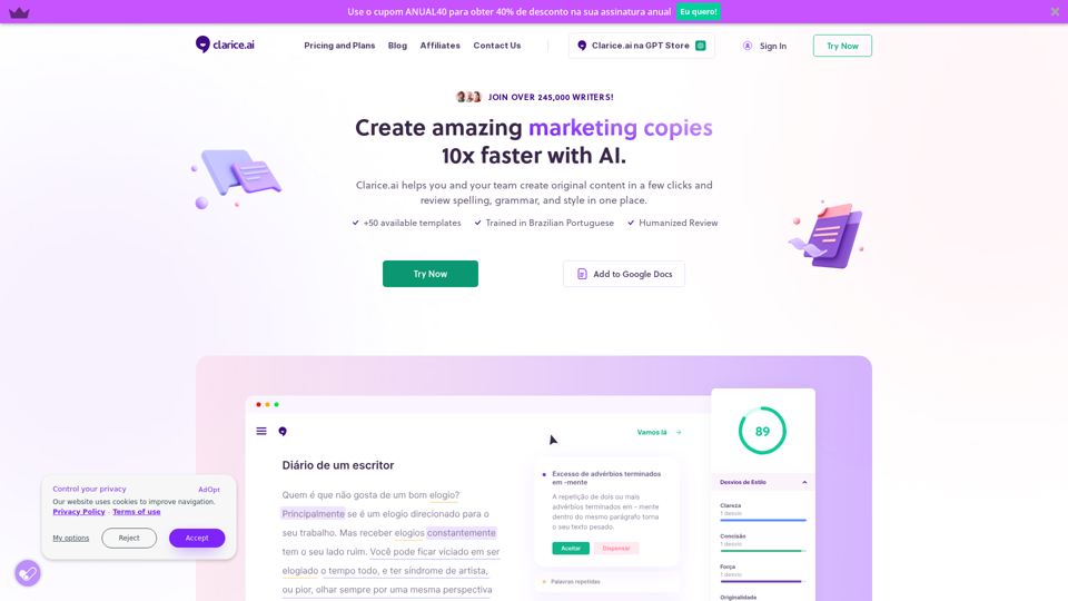 Clarice.ai - Artificial Intelligence for Writers!