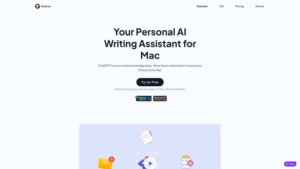Elephas - Personal AI Writing Assistant for Mac