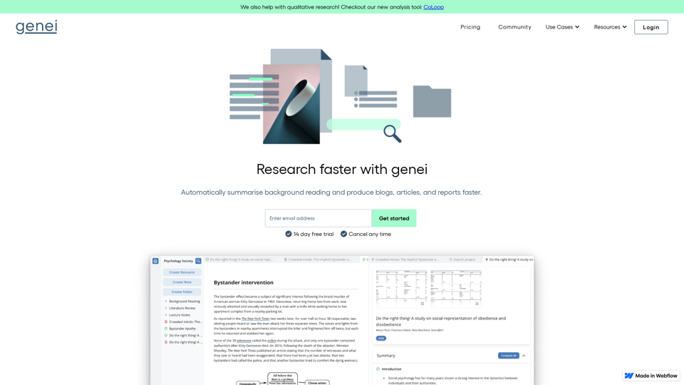 genei | AI-powered summarisation & research tool