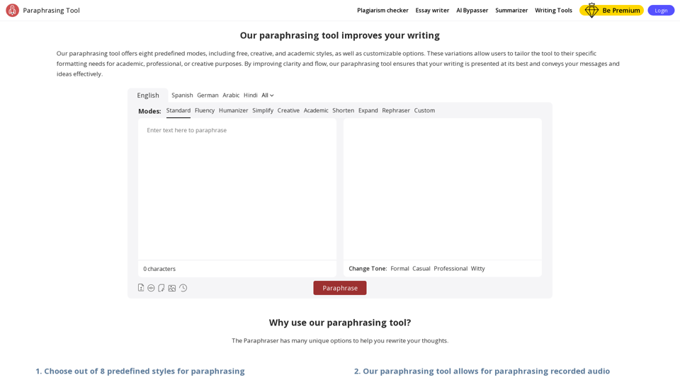 Paraphrasing Tool - Free AI Powered Paraphrase Tool