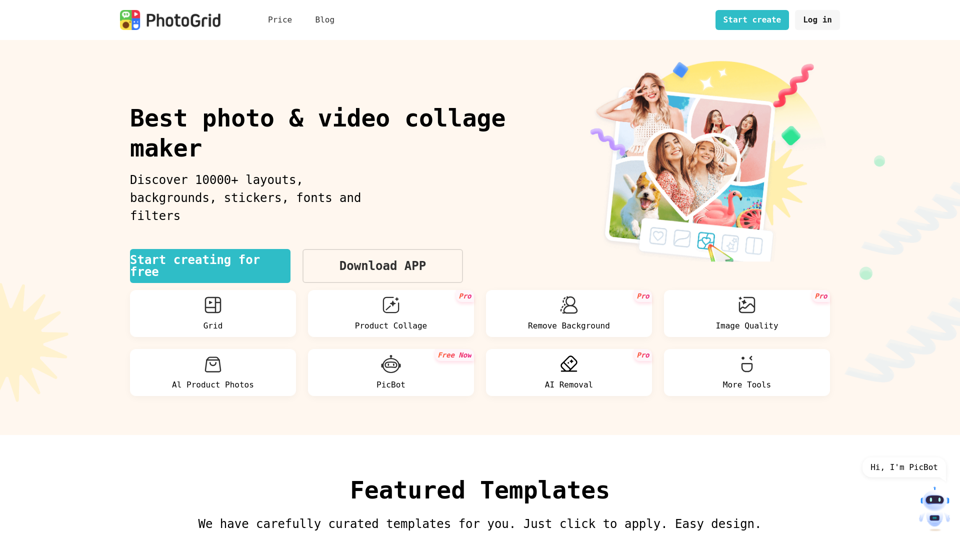 AI Photo Editing: Free Photo collage & Product collage | PhotoGrid