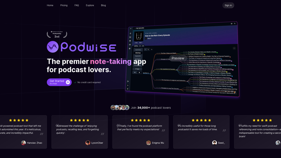 Podwise - Podcast knowledge at 10x speed