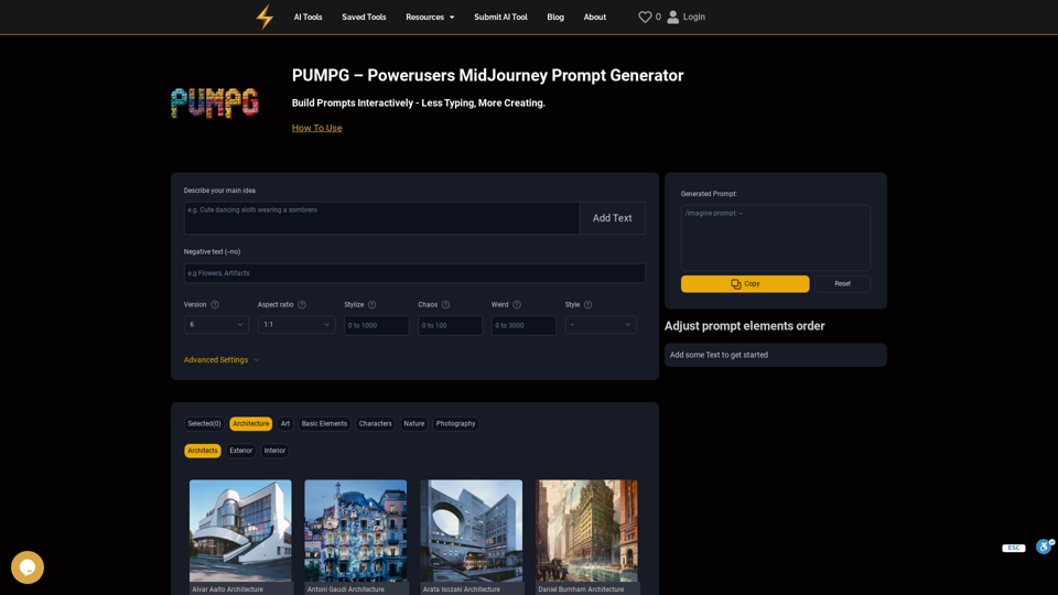 PUMPG - Powerusers MidJourney Prompt Generator | Powerusers AI