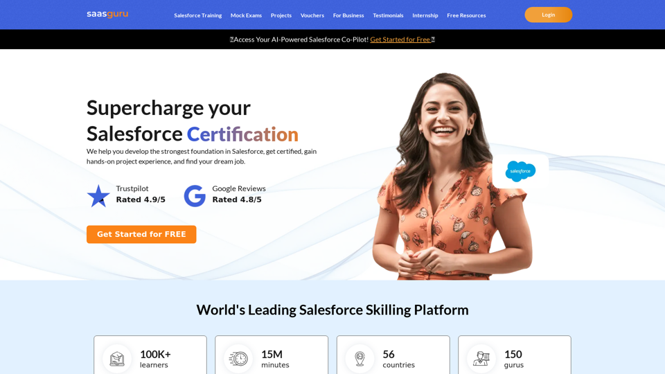 Learn Salesforce, Get Certified and Launch Career with saasguru