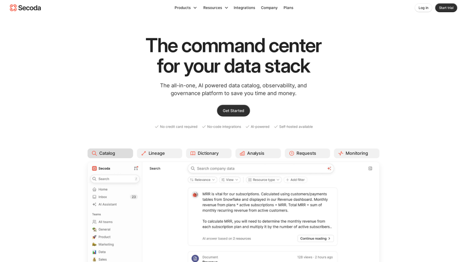 Secoda | Discover, Trust, and Control AI Ready Data
