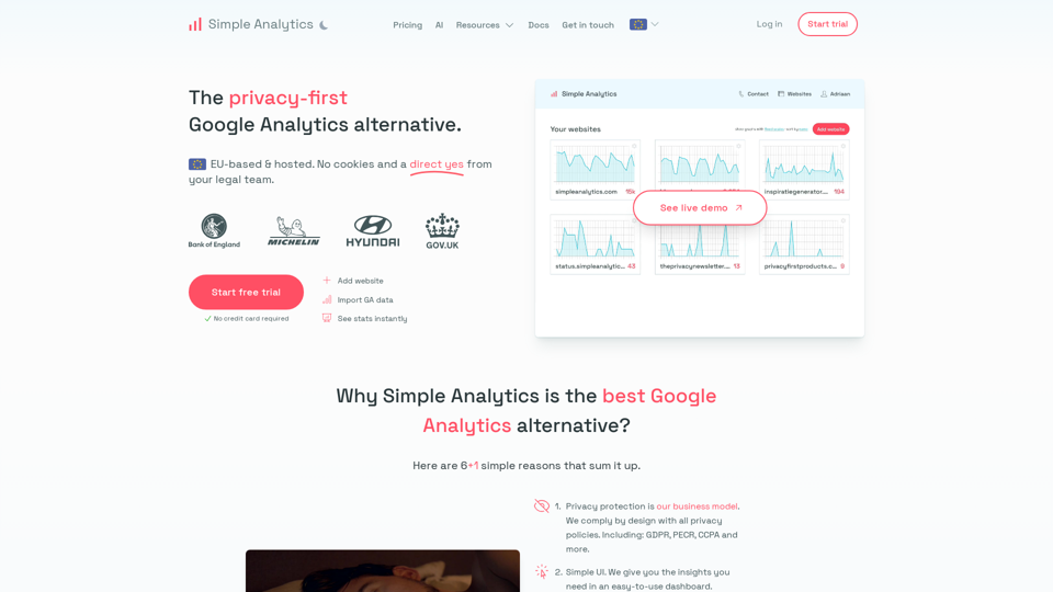 The privacy-first Google Analytics alternative - Simple Analytics