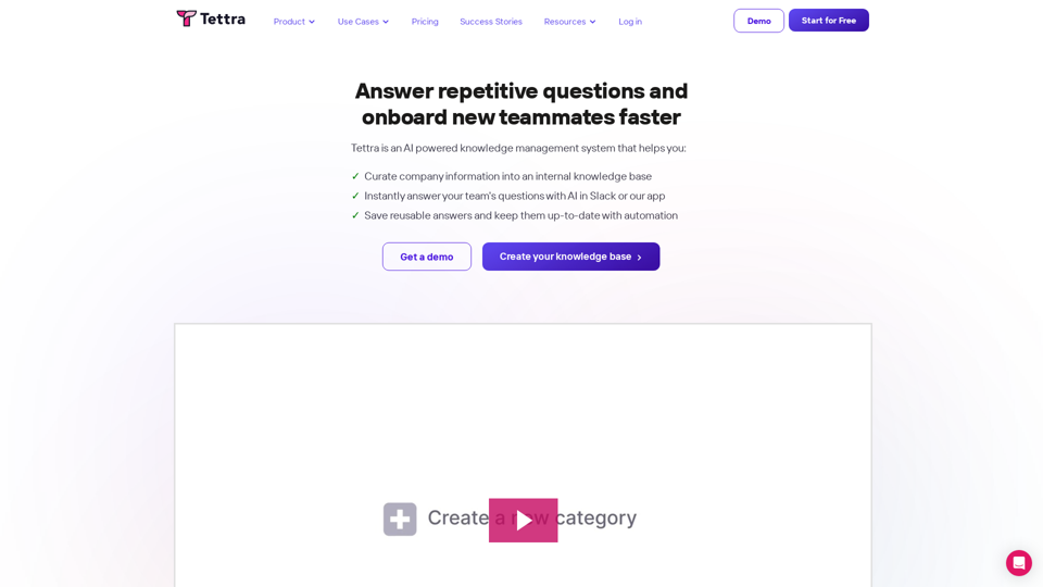 Tettra | AI Internal Knowledge Base & Knowledge Management