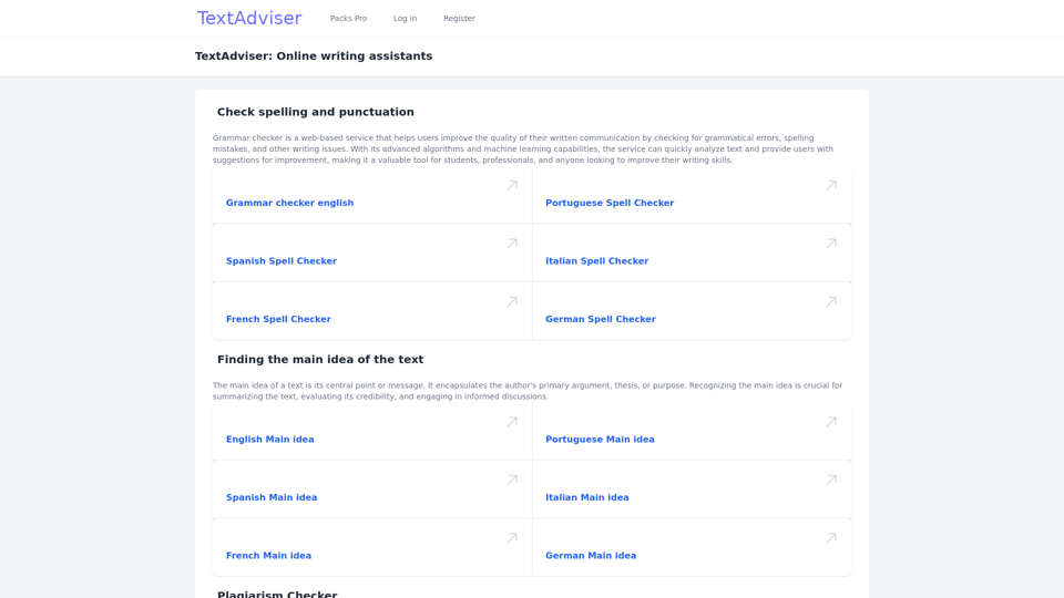 TextAdviser: free online writing assistants