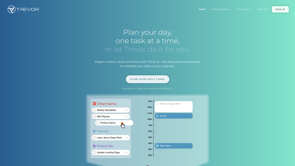 Trevor AI: Plan your Day, one Task at a Time