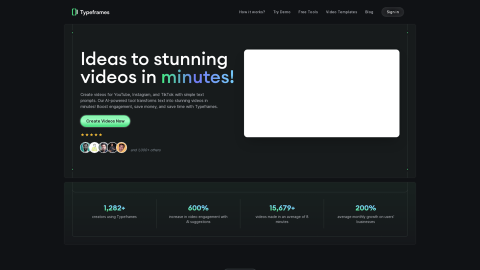 Typeframes - Create stunning videos, in minutes