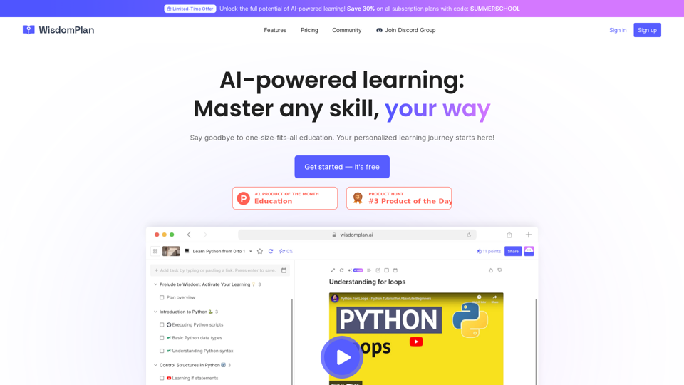 WisdomPlan: Your AI-Powered Learning Companion