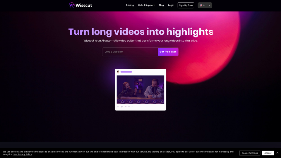 Wisecut | AI Video Editor - Transform Long Videos