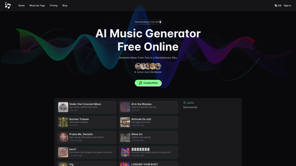 AI Music Generator Free Online