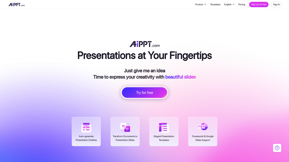 AiPPT - AI Powered Presentation Toolkit with One Click