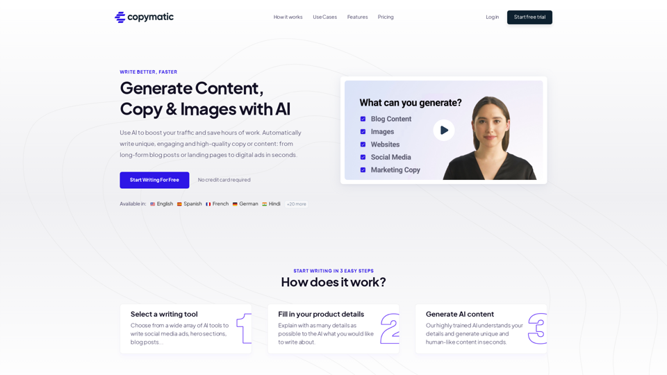 AI Copywriter & Content Writer - Copymatic