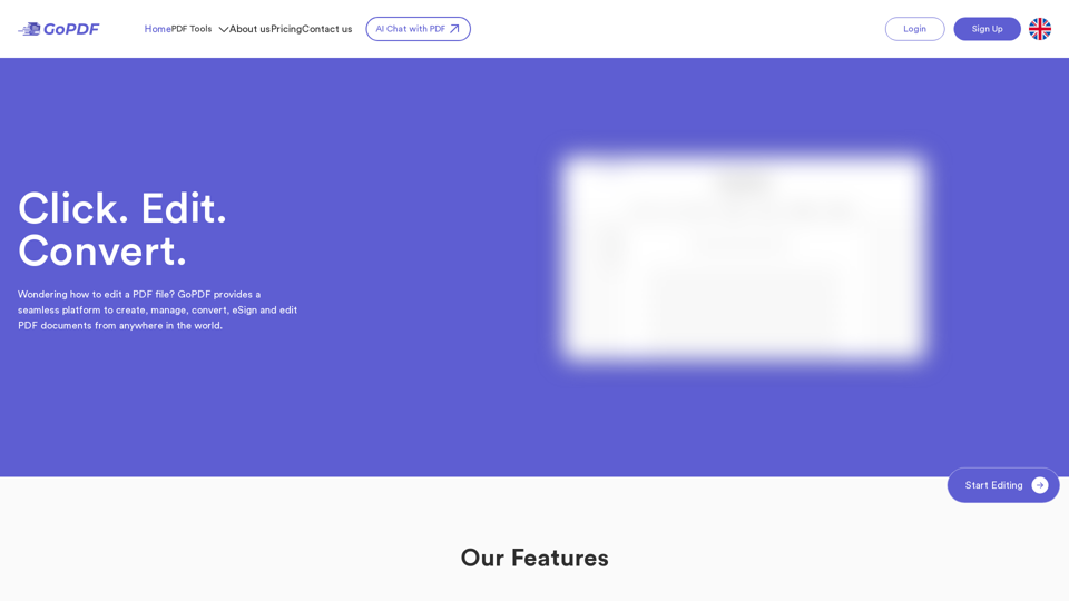 GoPDF - Free Online PDF Editor & AI-Powered PDF Management Tool
