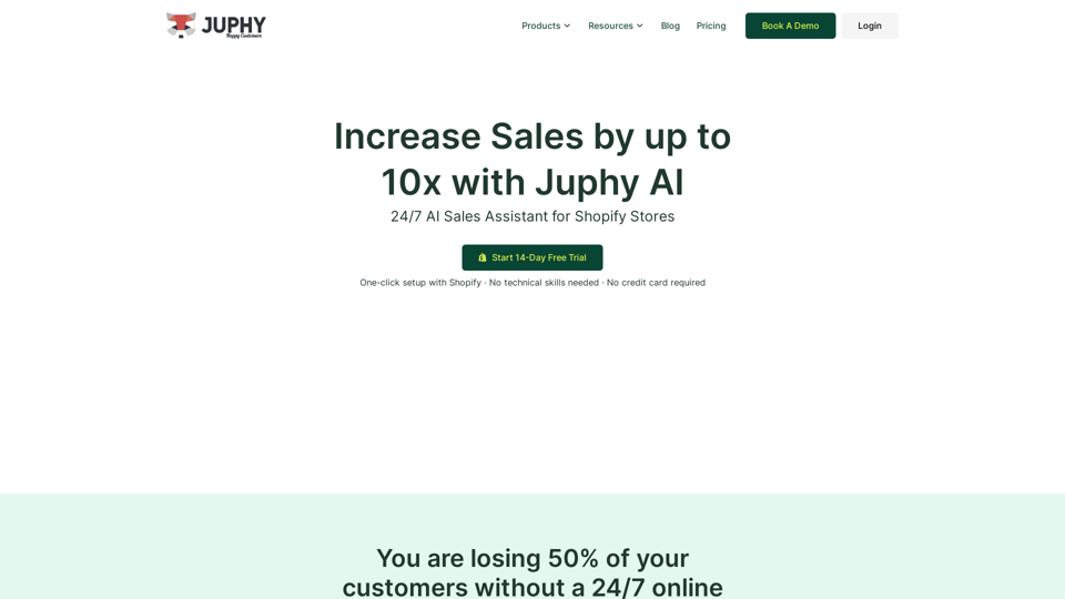 Juphy: 24/7 AI Sales Assistant for Shopify Stores