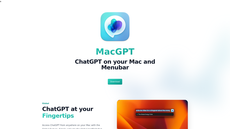 MacGPT - ChatGPT in your menubar