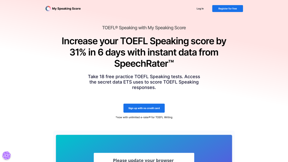 TOEFL® Speaking and Writing: SpeechRater™ and e-rater® scores