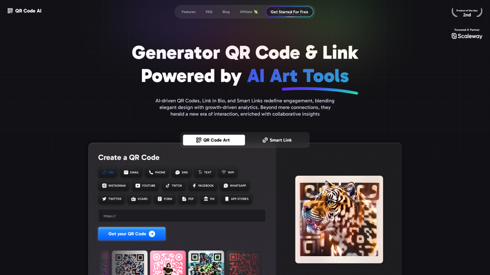 Free QR Code AI Art Generator (2024) • Scanner, Link In Bio, Smart Link, Analytics, Workspace, Monkey, Tiger