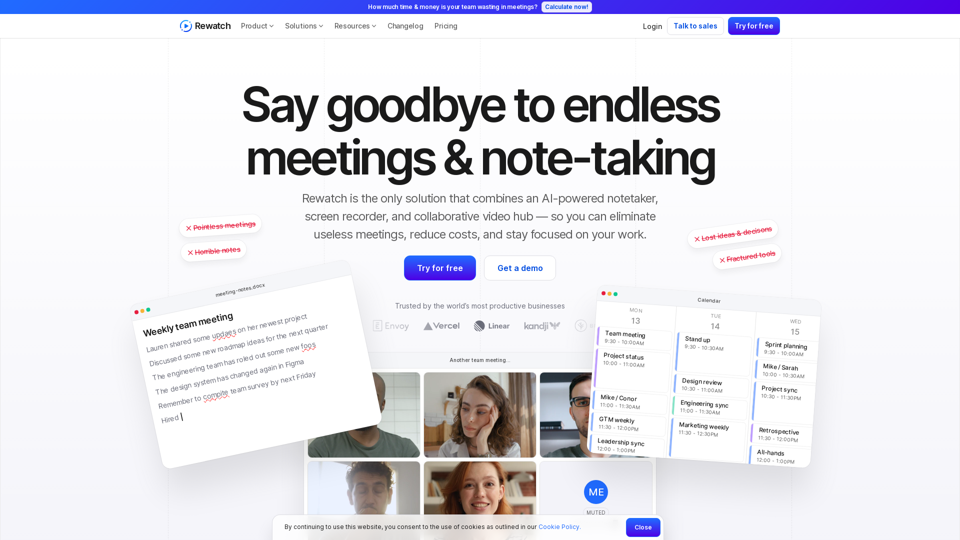 Rewatch: AI Meeting Notes, Video Updates & Knowledge Hub Rewatch: AI Meeting Notes, Video Updates & Knowledge Hub