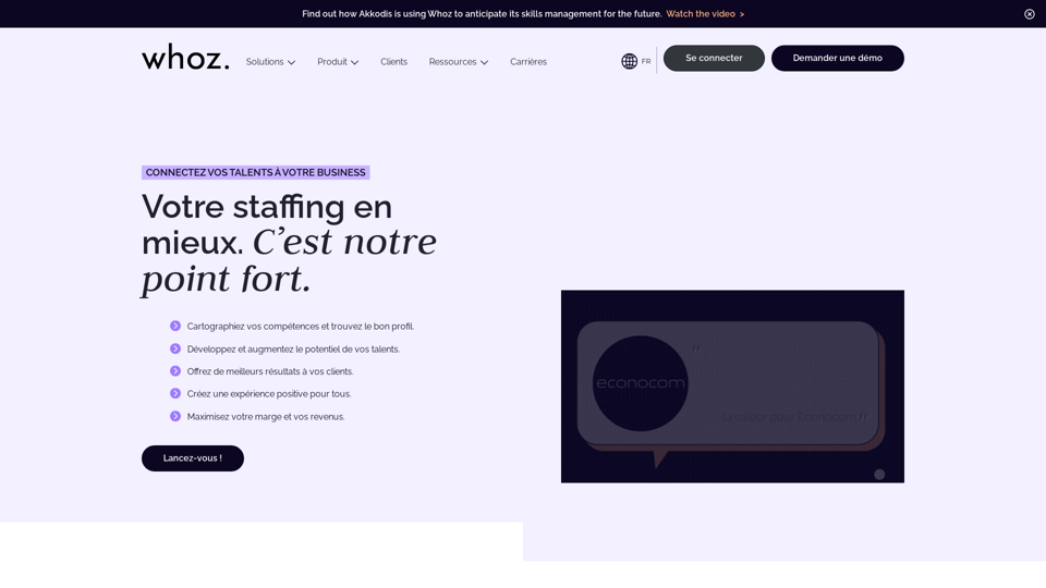 Whoz Solution Staffing - Connectez vos talents à votre business