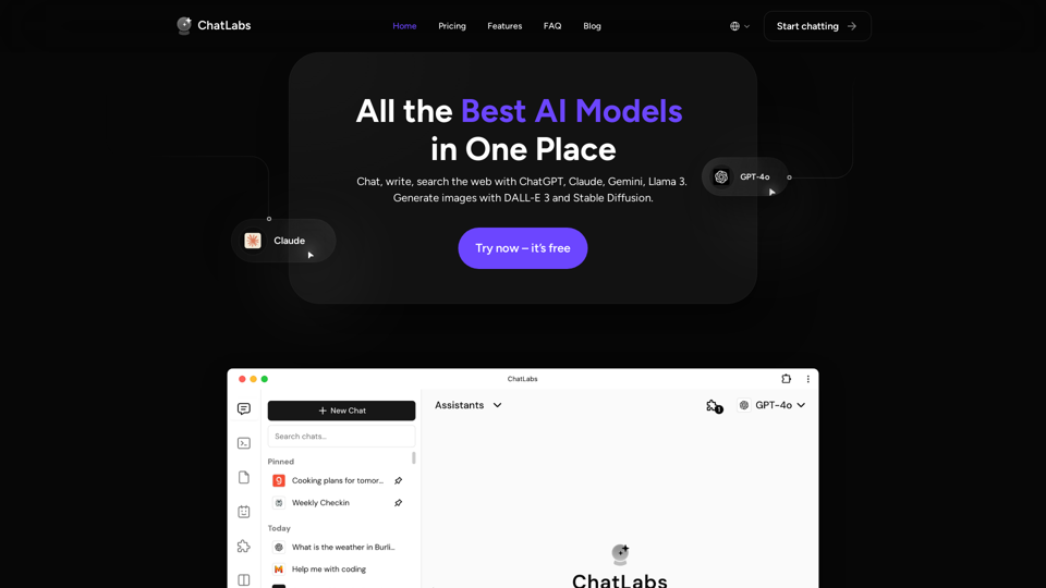 ChatLabs - All the Best AI Models in One Place for Free