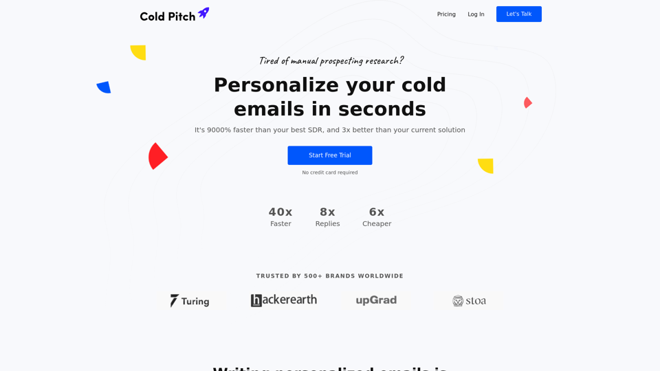 Cold Pitch | Personalized AI Cold Emails