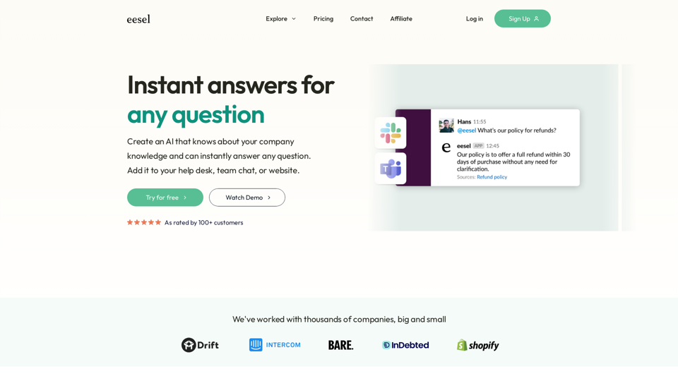 eesel AI - Instant answers to every company question