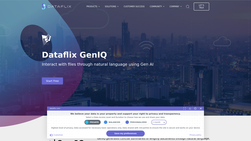 GenIQ - Powered by Generative AI - Dataflix