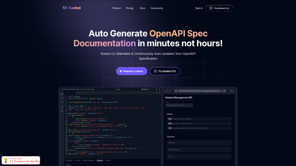 Kodezi | Professional OpenAPI Specification Generator - AI Dev-Tool