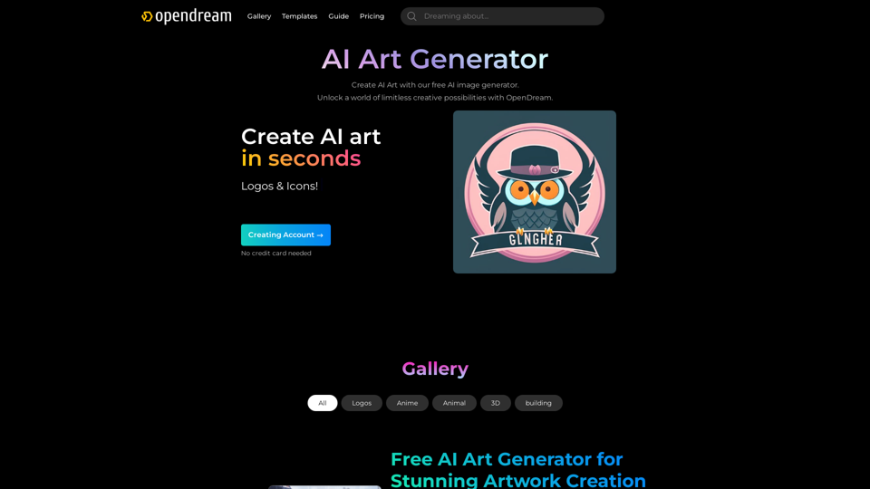 AI ART Generator - Free Text to Image in OpenDream