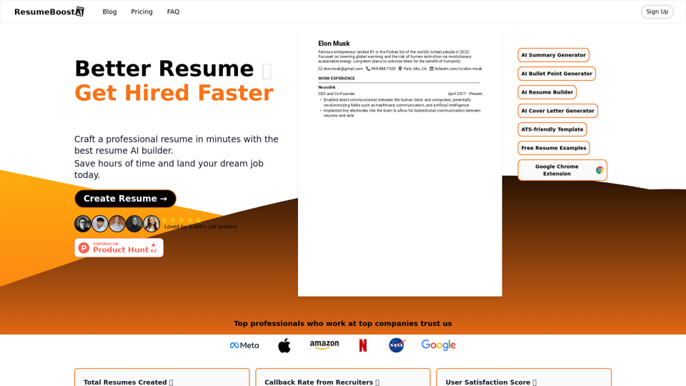 ResumeBoostAI - AI Resume Builder