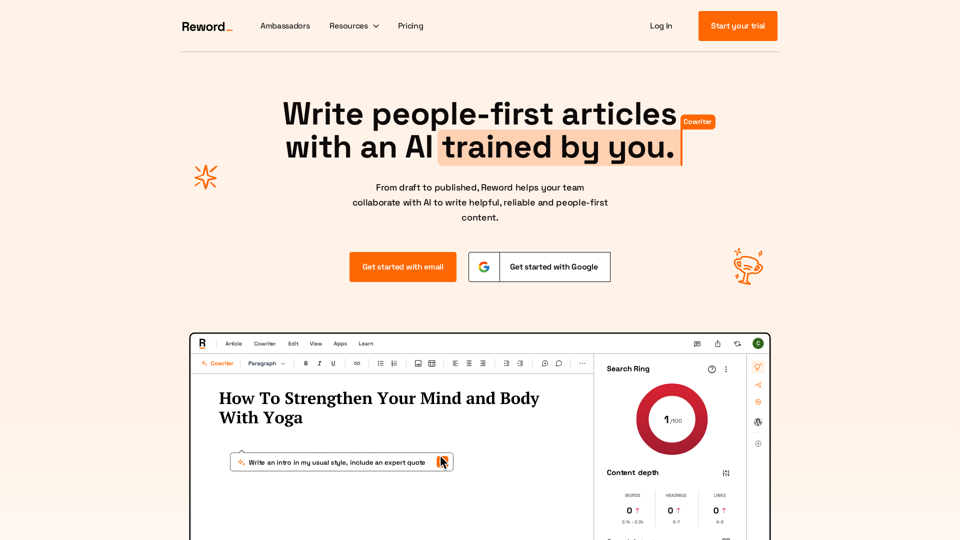 Reword: Train Your Own Article Cowriter