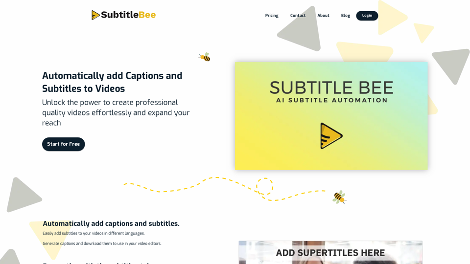 SubtitleBee | Add Captions and Subtitles to Videos Online