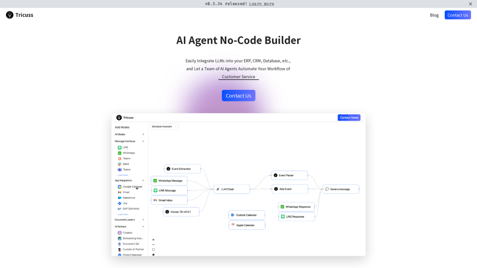 Tricuss - AI Agent No-Code Builder