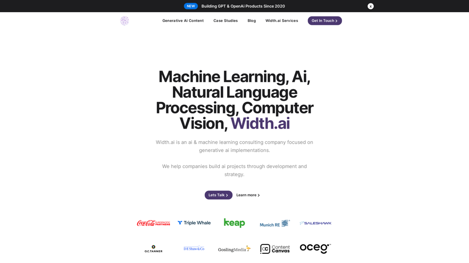 Artificial Intelligence and Machine Learning Consulting Services | Width.ai