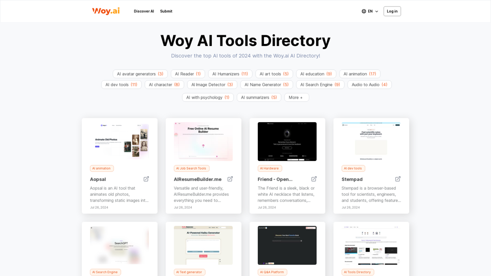 Woy AI Directory: List of the Best & Latest AI Tools in 2024