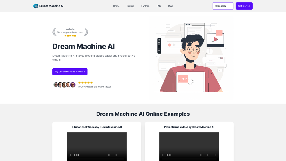 Dream Machine AI Online Free.