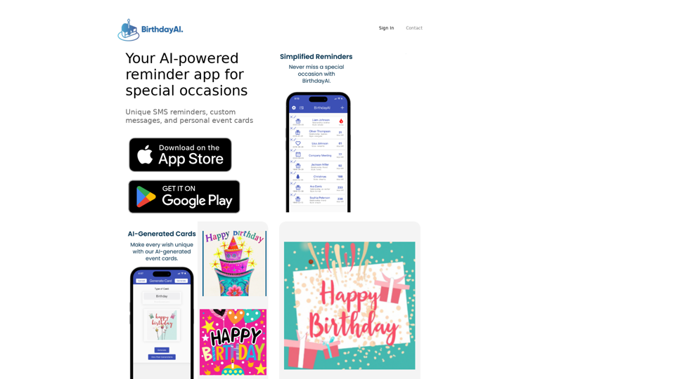 BirthdayAI | AI-Powered Birthday Reminders and Cards