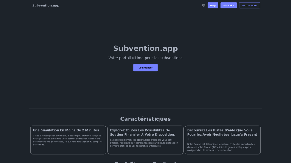 Subvention.app - Votre assistant de subventions est tout ce dont vous avez besoin ! !